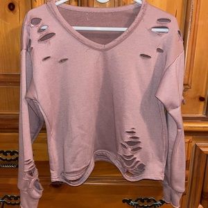 Pink Akira Ripped Sweater